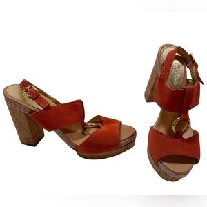Coach Shoes 8.5 Tulip Platform Suede Leather Sandals Coach